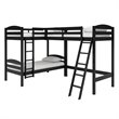 Dorel Living Clearwater Triple Wood Bunk Bed Twin with Underbed Storage in Black