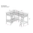 Dorel Living Clearwater Triple Wood Bunk Bed Twin with Underbed Storage in Black