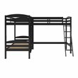 Dorel Living Clearwater Triple Wood Bunk Bed Twin with Underbed Storage in Black