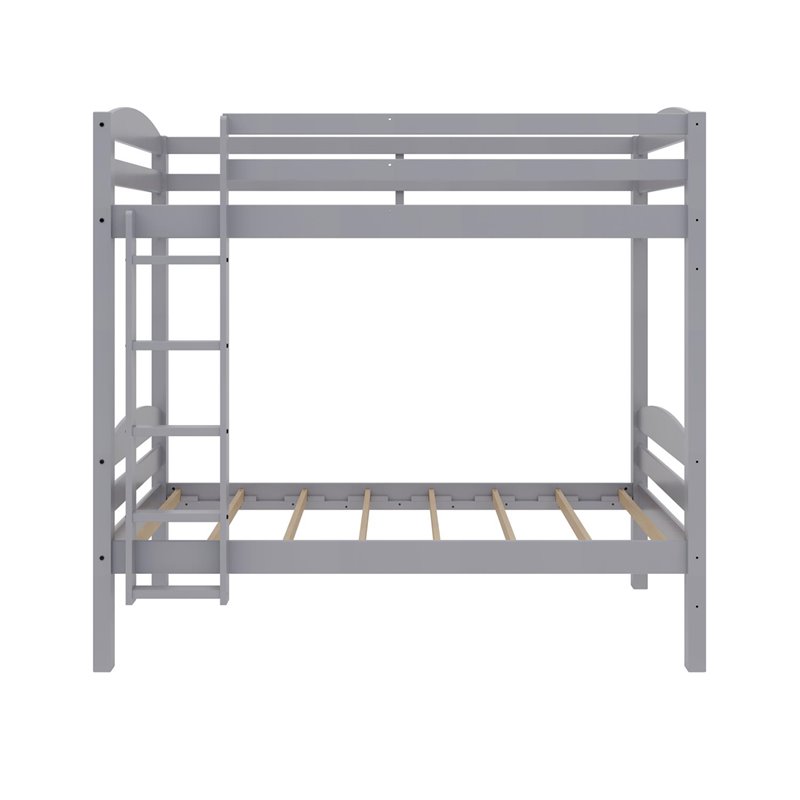 Dorel Living Clearwater Wood Triple Twin Bunk Bed in Gray
