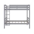Dorel Living Clearwater Wood Triple Twin Bunk Bed in Gray