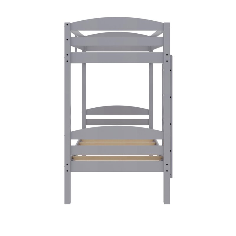 Dorel Living Clearwater Wood Triple Twin Bunk Bed in Gray