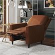 Novogratz Lana Pushback Recliner Living Room Accent Chair in Camel Faux Leather