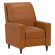 Novogratz Lana Pushback Recliner Living Room Accent Chair in Camel Faux Leather