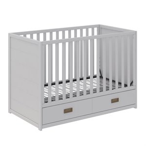 little seeds haven 3-in-1 convertible storage crib in nursery in dove gray