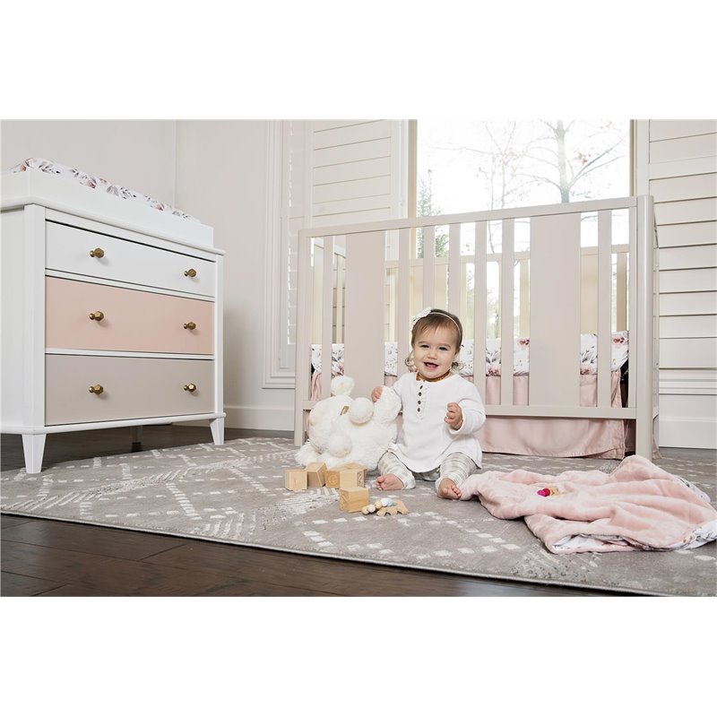 Little Seeds Crawford Curved Post 3-in-1 Crib in Sharkey Gray