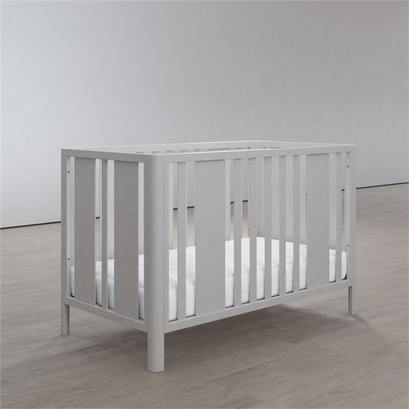 Little Seeds Crawford Curved Post 3-in-1 Crib in Sharkey Gray