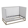 Little Seeds Haven 3 in 1 Convertible Wood Crib with Metal Base in Gray and Gold