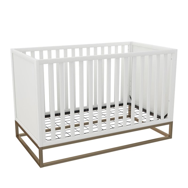Hudson 3 in 1 Convertible Crib & Toddler Bed Conversion Kit White M4201W Cymax Stores