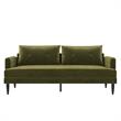 Novogratz Bailey Pillowback Sofa Mid-Century Modern in Olive Green Velvet
