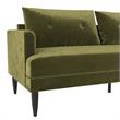 Novogratz Bailey Pillowback Sofa Mid-Century Modern in Olive Green Velvet