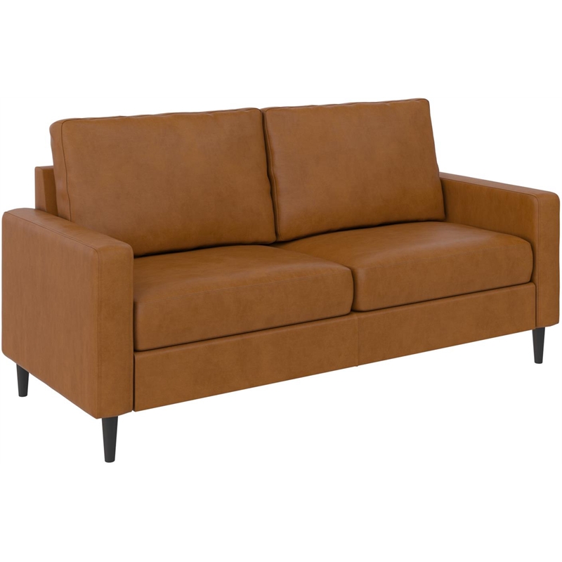 Dorel Living Marcus Modern Sofa in Camel Faux Leather Cymax Business