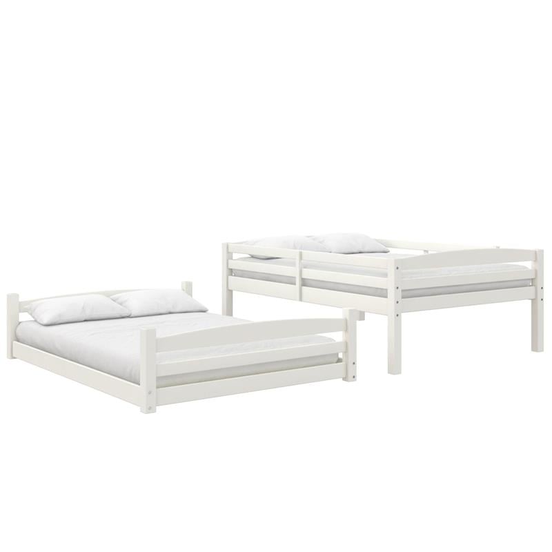 Dorel Living Phoenix Full-Over-Full Floor Bunk Bed in White