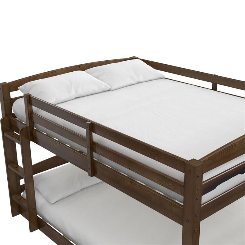 Dorel Living Phoenix Full-Over-Full Floor Bunk Bed in Mocha
