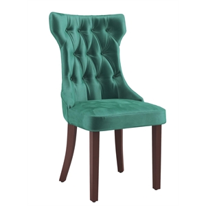 dorel living clairborne dining chair set of 2 in emerald green velvet