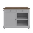 Dorel Living Kelsey Kitchen Island with 2 Stools in Gray
