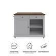 Dorel Living Kelsey Kitchen Island with 2 Stools in Gray