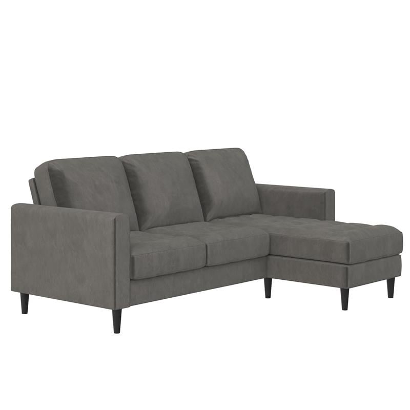 CosmoLiving Strummer Reversible Sectional Sofa Couch in Light Gray