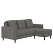 CosmoLiving Strummer Reversible Sectional Sofa Couch in Light Gray