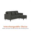 CosmoLiving Strummer Reversible Sectional Sofa Couch in Light Gray