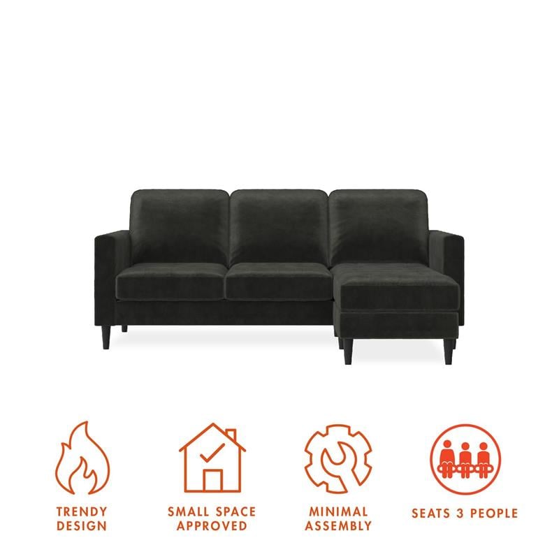 CosmoLiving Strummer Reversible Sectional Sofa Couch in Light Gray