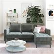 CosmoLiving Strummer Reversible Sectional Sofa Couch in Light Gray