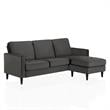 CosmoLiving Strummer Reversible Sectional Sofa Couch in Charcoal Gray