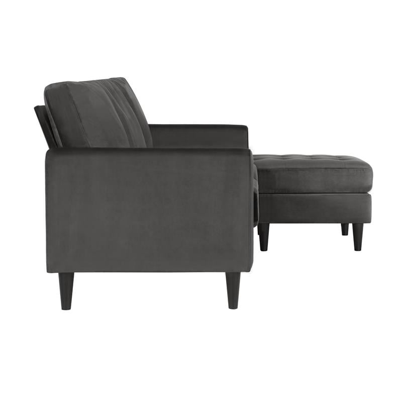 CosmoLiving Strummer Reversible Sectional Sofa Couch in Charcoal Gray