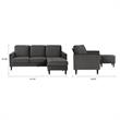 CosmoLiving Strummer Reversible Sectional Sofa Couch in Charcoal Gray
