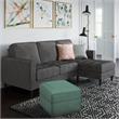 CosmoLiving Strummer Reversible Sectional Sofa Couch in Charcoal Gray