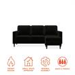 CosmoLiving Strummer Reversible Sectional Sofa Couch in Black Velvet