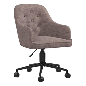 novogratz her majesty office chair with casters and swivel motion in gray linen