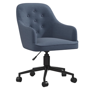 novogratz her majesty office chair with casters and swivel motion in blue linen