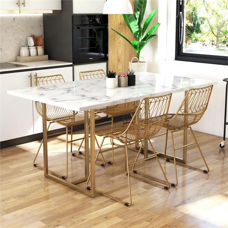 White and discount gold kitchen table