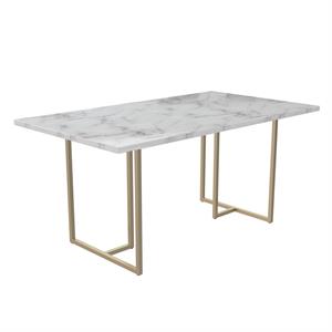 cosmoliving astor dining table white marble top with gold legs