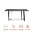 CosmoLiving Astor Dining Table Black Marble Top with Black Legs