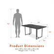 CosmoLiving Astor Dining Table Black Marble Top with Black Legs