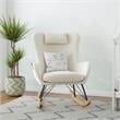 Baby Relax Cranbrook Rocker Accent Chair with Storage Pockets in Beige