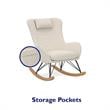 Baby Relax Cranbrook Rocker Accent Chair with Storage Pockets in Beige