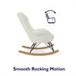 Baby Relax Cranbrook Rocker Accent Chair with Storage Pockets in White