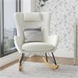 Baby Relax Cranbrook Rocker Accent Chair with Storage Pockets in White