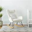 Baby Relax Cranbrook Rocker Accent Chair with Storage Pockets in White