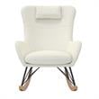 Baby Relax Cranbrook Rocker Accent Chair with Storage Pockets in White
