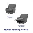 Baby Relax Rylan Swivel Glider Recliner Chair Coil Seating in  Dark Gray