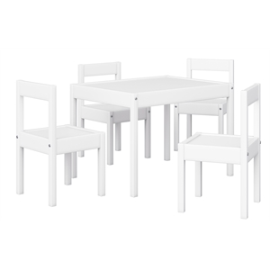 baby relax hunter 5-piece kiddy table & chair kids set in white