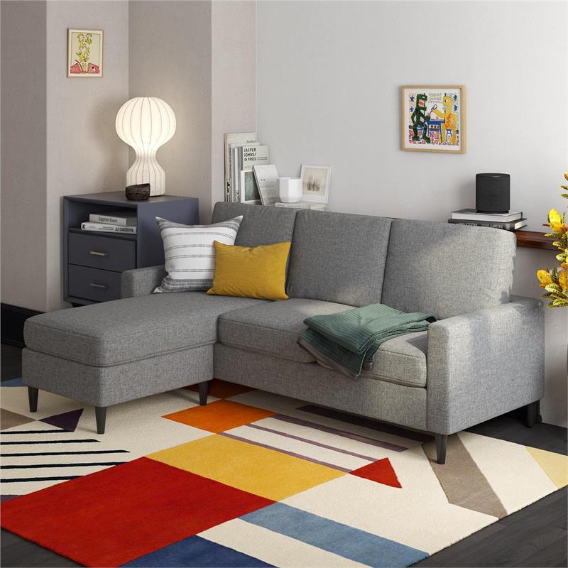 DHP Beckie Reversible Upholstered Sectional in Gray