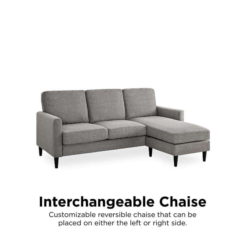 DHP Beckie Reversible Upholstered Sectional in Gray