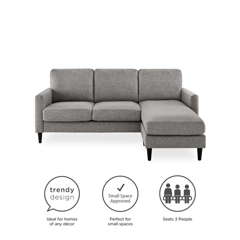 DHP Beckie Reversible Upholstered Sectional in Gray