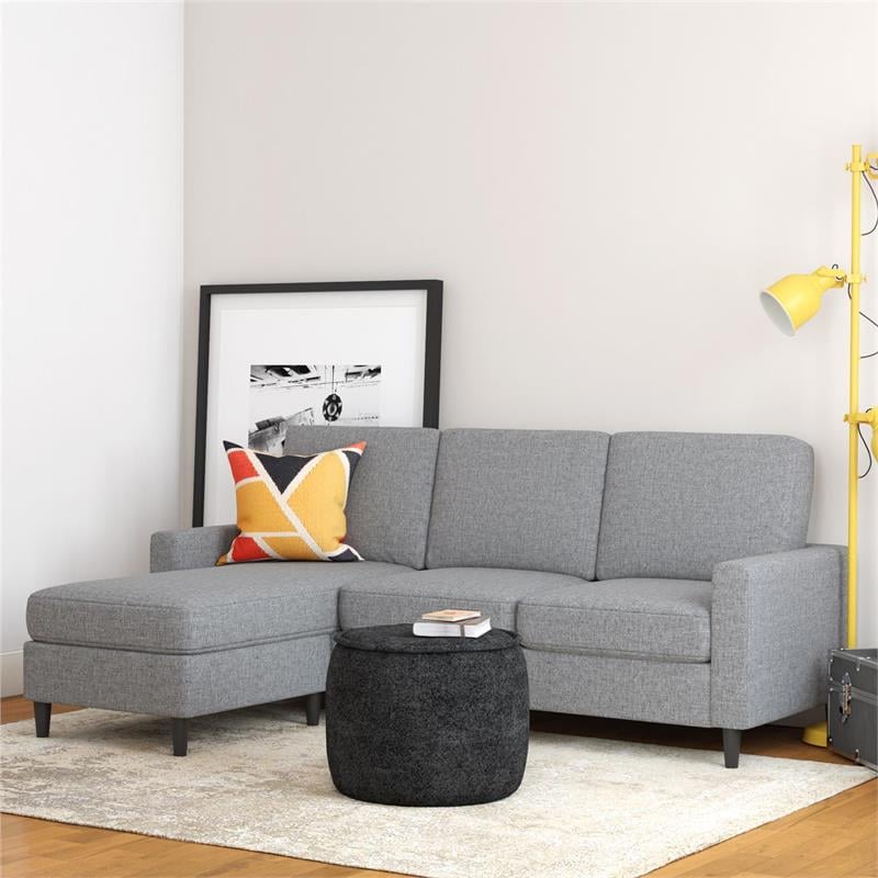 DHP Beckie Reversible Upholstered Sectional in Gray