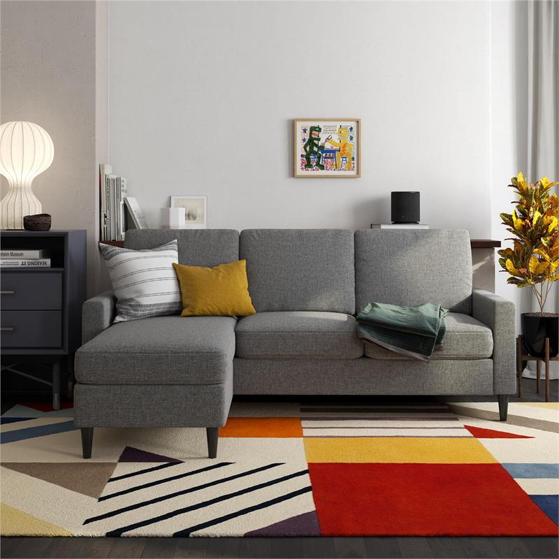 DHP Beckie Reversible Upholstered Sectional in Gray